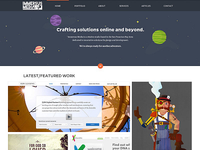 Immersus Media V5 illustration portfolio space website