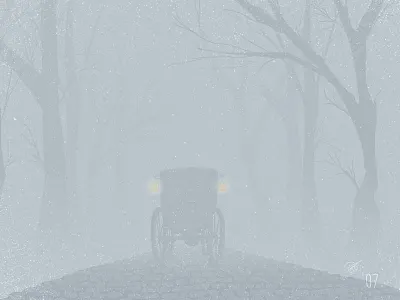 Illustrated Advent Day 07: Winter Coach carriage christmas coach illustrated advent illustration photoshop snow winter