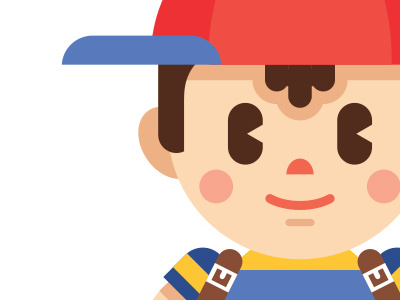 Ness bros fan art geometric happy nintendo vector