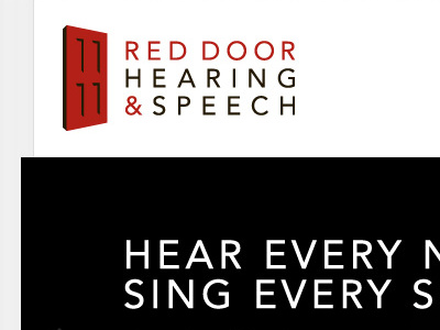 Red Door Hearing & Speech Website Logo carousel design development header logo website