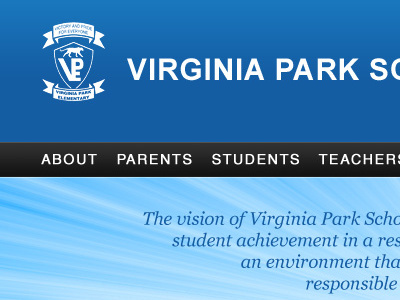 Virginia Park School Website banner design development header logo navigation website