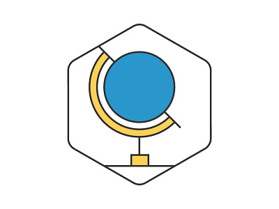 Globe - WIP blue globe icon illustration old fashioned spin travel world yellow