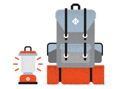 Men's health bag camping editorial illustration lantern magazine menshealth
