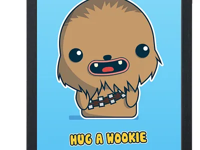 Kawaii Wookie illustration kawaii star wars