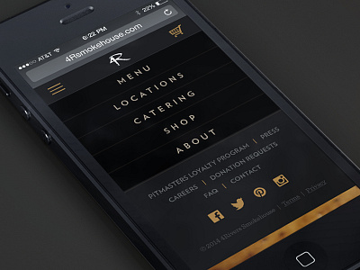 4 Rivers Mobile Nav bbq interface menu mobile nav responsive restaurant ui web web design