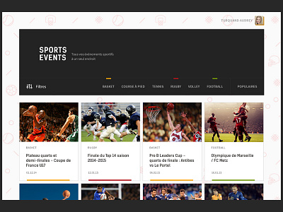 Sports events pattern sport ui