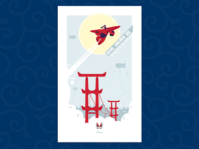 Big Hero 6 Full 6 baymax big disney hero illustration movie poster