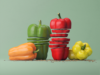 Peppers 3d c4d cinema 4d colorful maxon render shape texture vray vrayforc4d