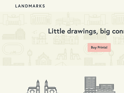 Landmarks Website bloomington cream icons illustration landmarks pink web