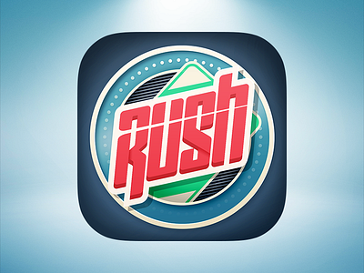 Rush iOS Game Icon blue circle france game green gweno icon iphone red rush solitaire