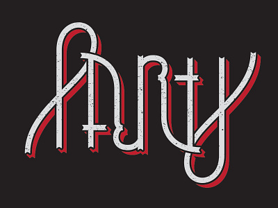 Party time! 3d ambigram hand lettering illusion lettering texture type typography