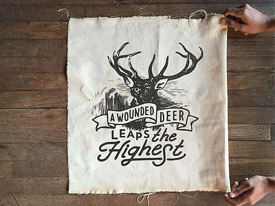 Wounded deer deer mountain poster