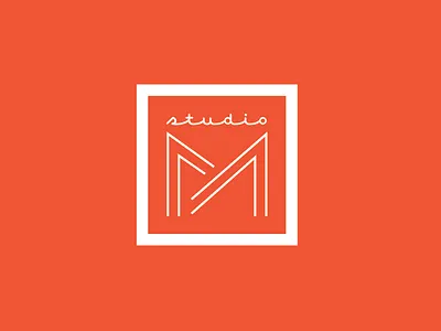 Studio M Concept coral design geometric interior design logo m script studio
