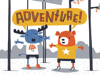 Adventure Print illustration woodland