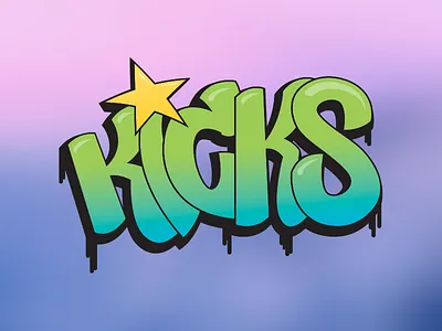 Kicks Graffiti Logo branding color design drawing graffiti illustration illustrator letter lettering logo type typography
