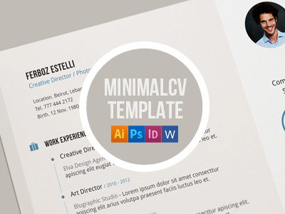 Free Minimal Cv Template cv freebie illustrator indesign psd resume template word