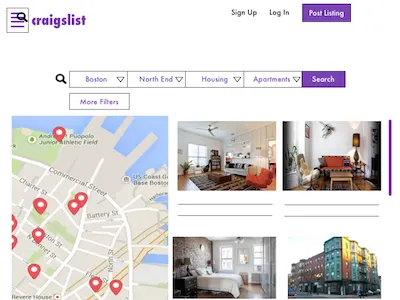Craigslist Redesign (Part 4)- Search Screen craigslist design map redesign search ui ux web design wireframe