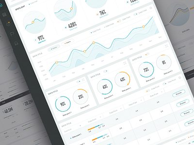 Dashboard Direction chart concept dashboard data direction graph handsome light mockup navigation orange and blue visualization