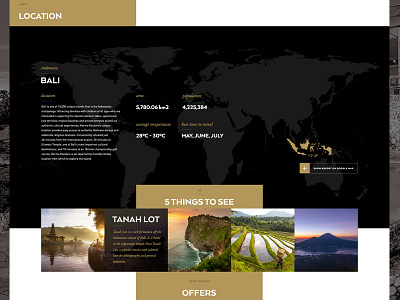 Piece of Resort Detail Page black dark elegant flat gold grid hotel luxury map pictures travel web