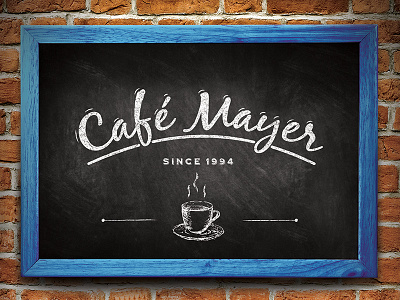 Café Mayer black board brick cafe chalk coffee wall