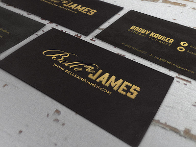 Belle & James Foil Cards business cards cards corporate foil food porn print restaurant stamp foil