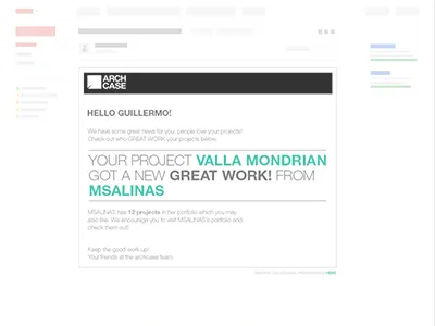 Archcase e-mail alerts template activity e mail email notification newsletter notification