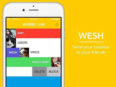 Wesh android clean interface ios iphone location mobile simple ui wesh