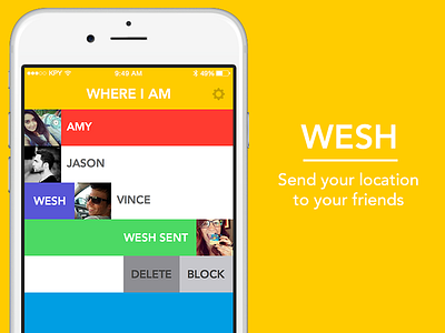 Wesh android clean interface ios iphone location mobile simple ui wesh