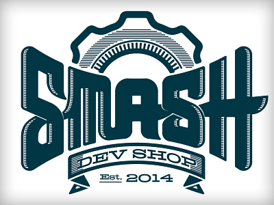 Dribbble Smash Vector banner custom type gear