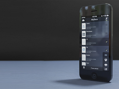 iPhone doc reader archive design documents file list forms iphone prototype ui