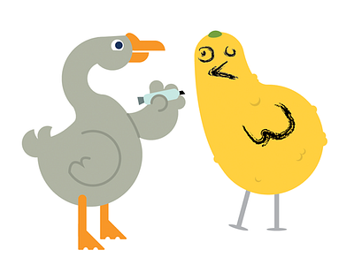 Did you know squash look like geese? geese illustration squash vector