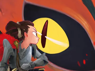 Girls with blade concept design illustration