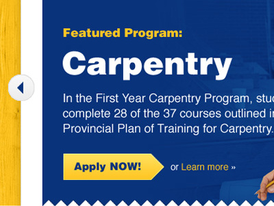 Carpenters Millwrights College Website Banner banner carousel design development website