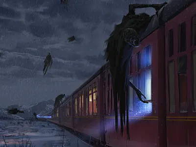 The Dementors dementor harry potter harry potter fan art hogwarts hogwarts express joshua hutchinson prisoner of azkaban snow train wizard