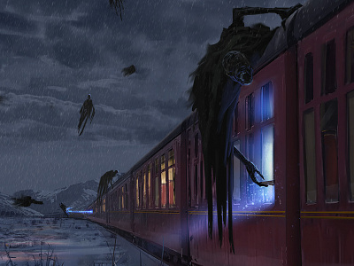 The Dementors dementor harry potter harry potter fan art hogwarts hogwarts express joshua hutchinson prisoner of azkaban snow train wizard