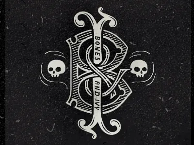 Bones and Ivy lettering monogram