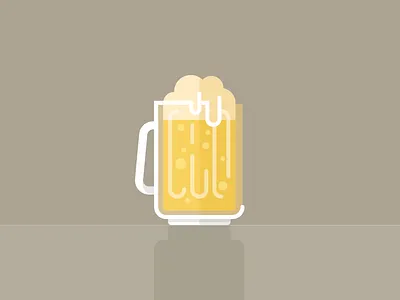 Brewski beer brown icon illustration white yellow