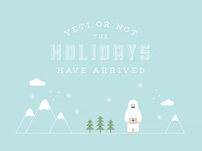 Yeti or Not christmas greeting holiday snow tradesy yeti