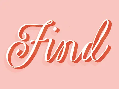 Find lettering 3d dimension hand hand written lettering shadows
