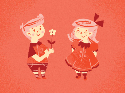 Here you go boy girl party girl illustration lots of pink pink