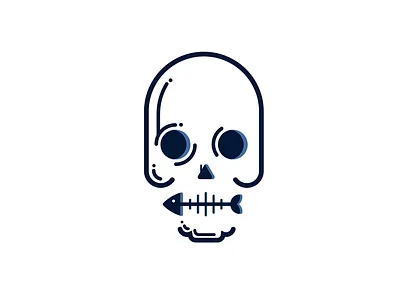 Bad breath breath dead death fish fishbone gestalt icon line skeleton skull