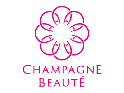 Champagne Beauté Logo beautician beauty logo trajan sans