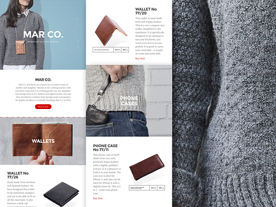 Qards: Mar Co Showcase Layout layout leather marco promo qards ui wallet wordpress