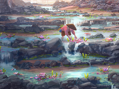 Water Garden coral digital illustration digital painting environment fantasy fantasy environment fantasy landscape garden joshua hutchinson sci fi water