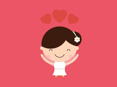 Little Bride avatar bride cake character groom invite vector wedding