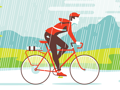 Trailblazer beer bike illustration rain spring