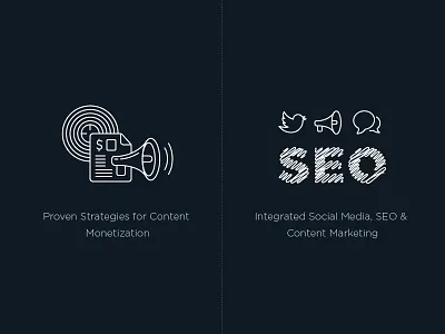 Line Icons For Blackmonk Website icon landing page line icons monitization seo social ui ux website