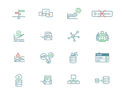 New Website Icons! analytics data icons