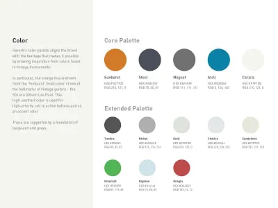 Reverb One Page Style Guide color palette reverb style guide style guide styleguide