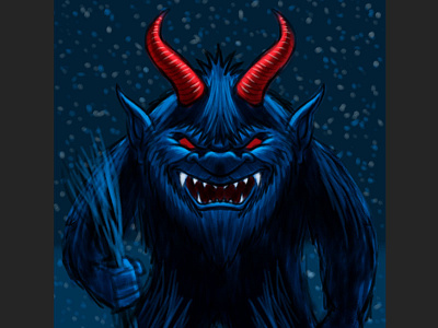 Krampus the Christmas Demon 02 Character Sketch art cartoon character cartooning character christmas creature demon drawing illustration krampus monster sketch